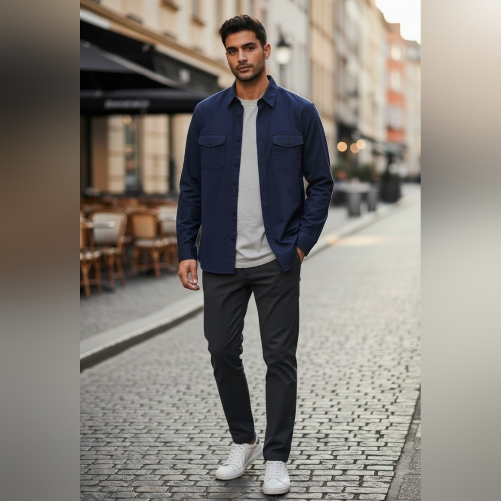 Hugo Boss Men's Deep Blue Casual Shirt